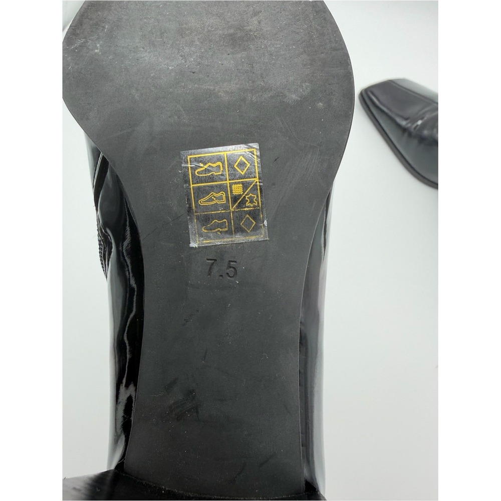 Jeffrey Campbell Black Patent Square-Toe Ankle Boots Size 7.5 - Picture 9 of 16